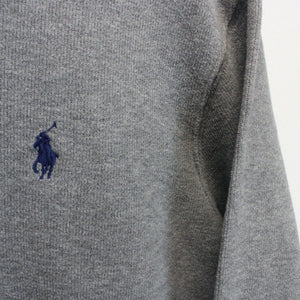 RALPH LAUREN 1/4 Zip Knit Sweatshirt Grey | XS