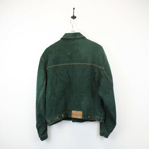 90s Denim Jacket Green | Large