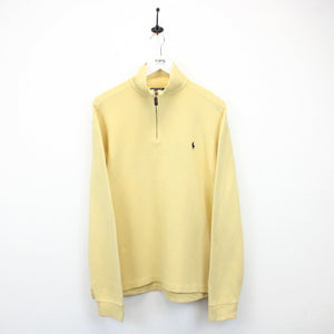 RALPH LAUREN 90s 1/4 Zip Sweatshirt Yellow | Medium