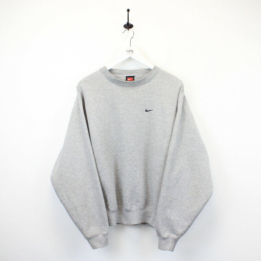 NIKE TEAM 90s Sweatshirt Grey | Large