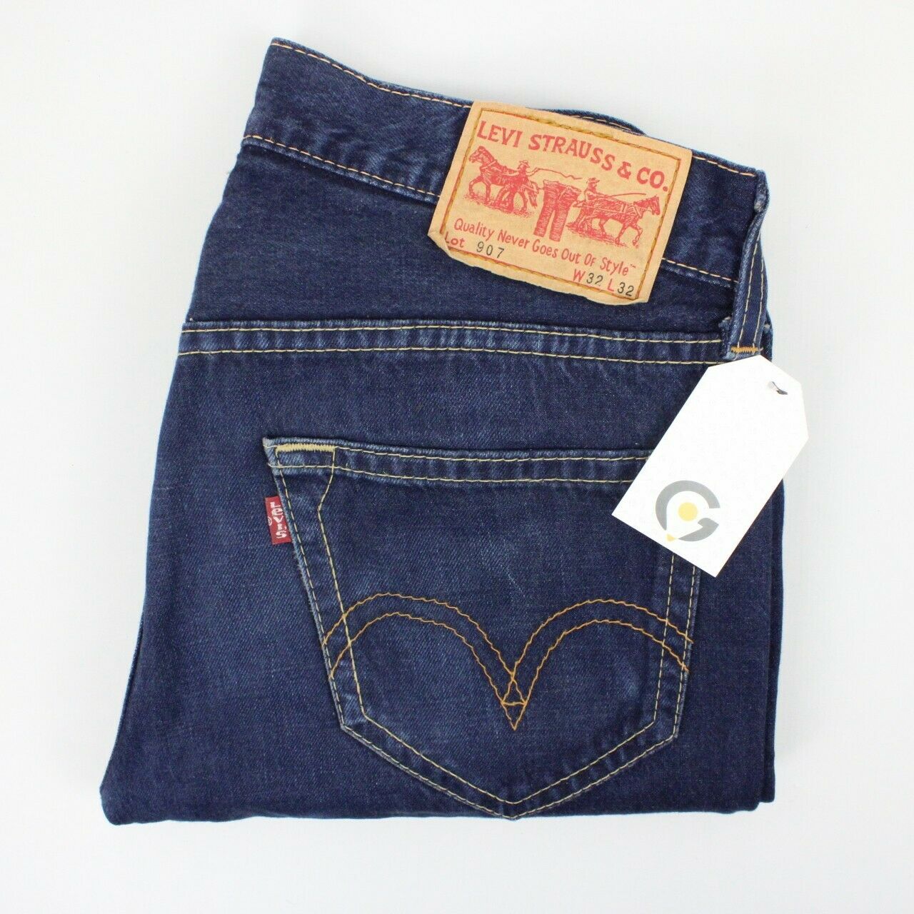 Mens LEVIS 907 Jeans Dark Blue | W34 L32 – GPS Vintage