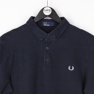 Mens FRED PERRY Polo Shirt Navy Blue | Large