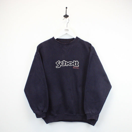 SCHOTT Sweatshirt Navy Blue | XS