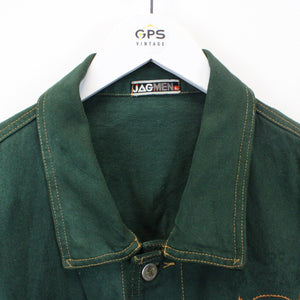 90s Denim Jacket Green | Large