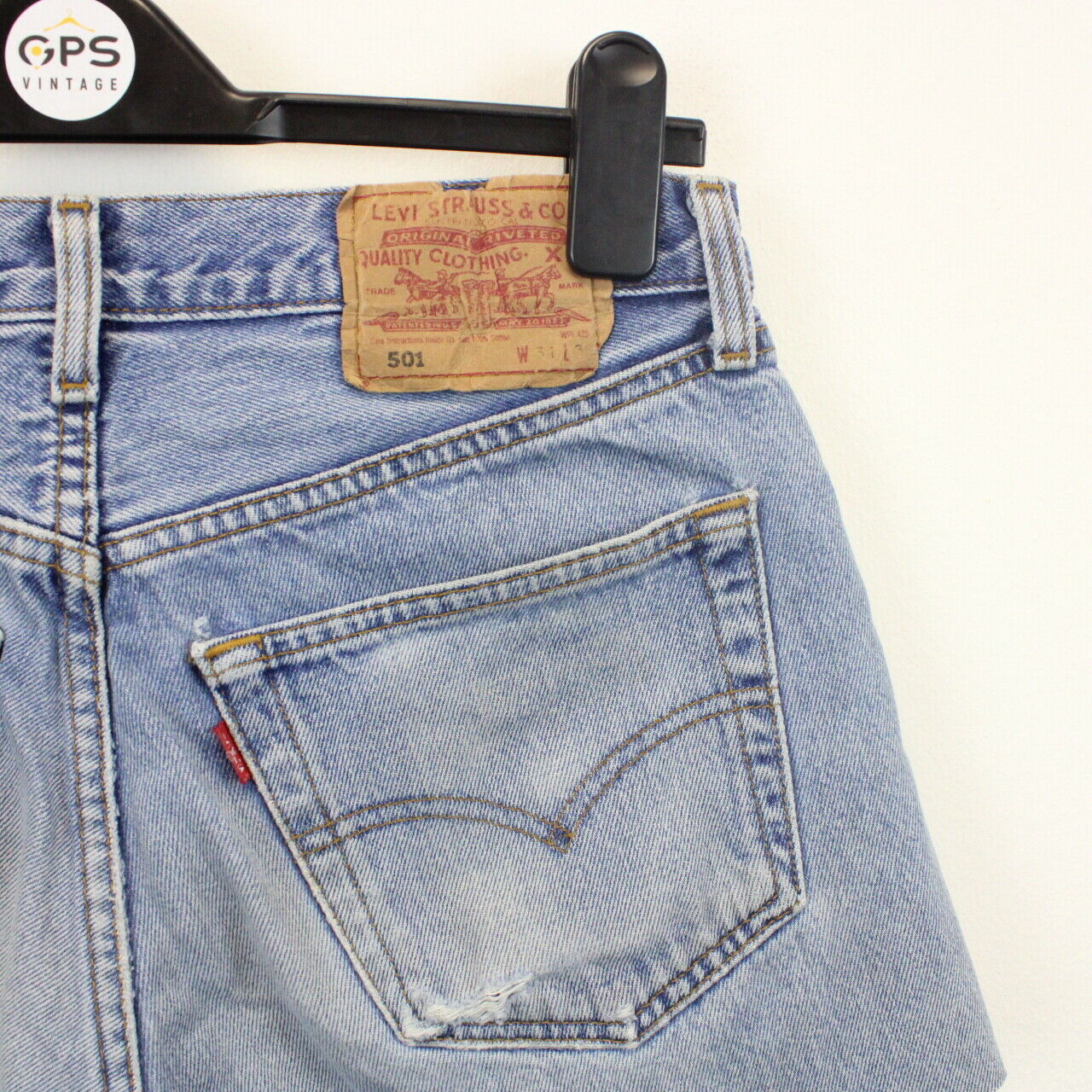 Womens LEVIS 501 Shorts Light Blue | W30