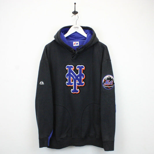 MLB 90s New York METS Hoodie Black | XL