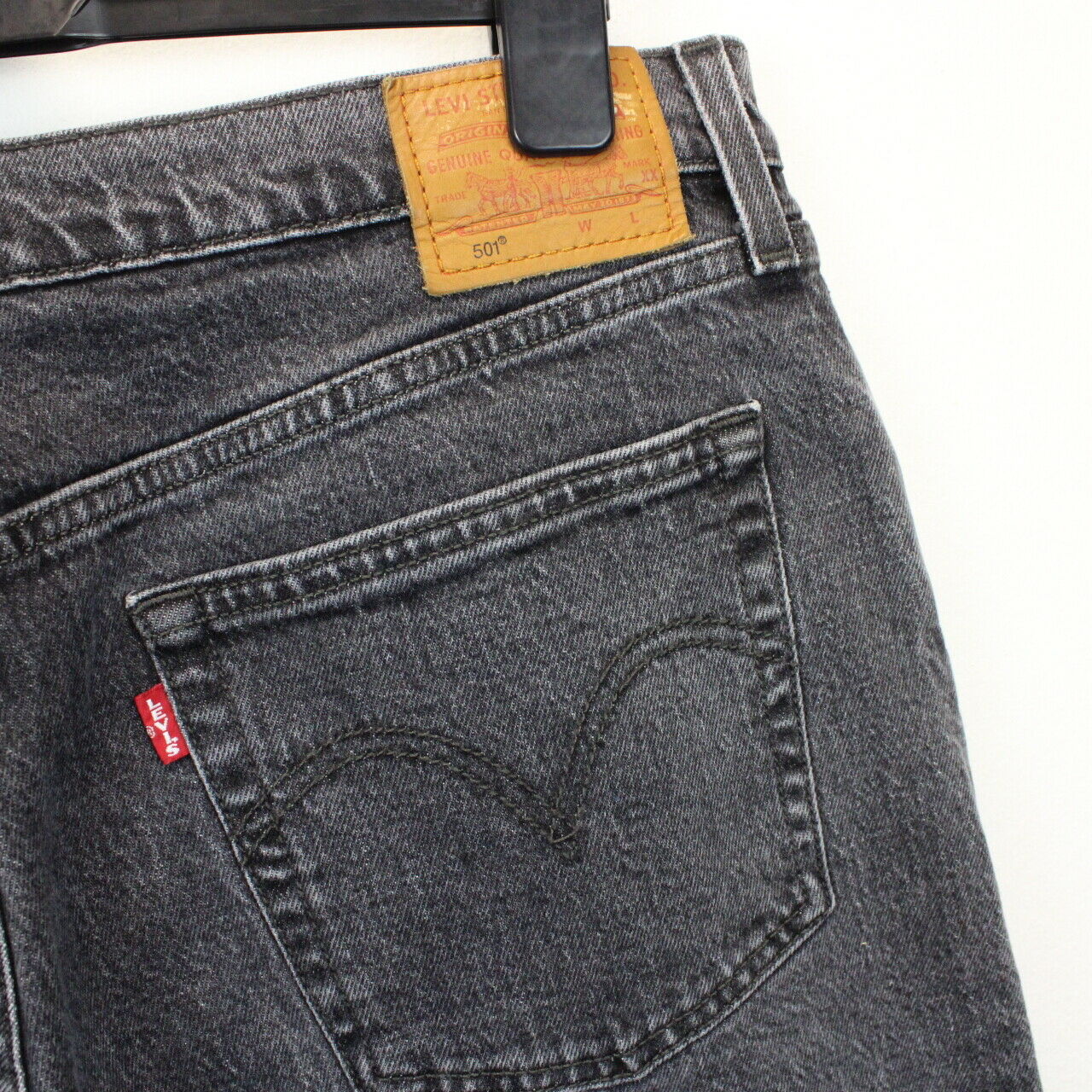 Womens LEVIS 501 Big E Jeans Grey Charcoal | W34 L28