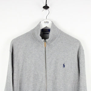 RALPH LAUREN Zip Sweatshirt Grey | Large