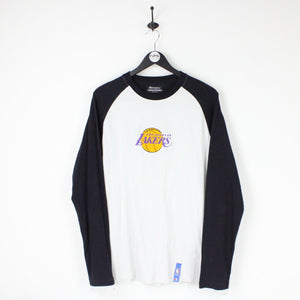 Mens CHAMPION LA LAKERS Long Sleeve T-Shirt White | Medium