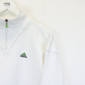 Womens ADIDAS 90s 1/4 Zip Sweatshirt White | Medium