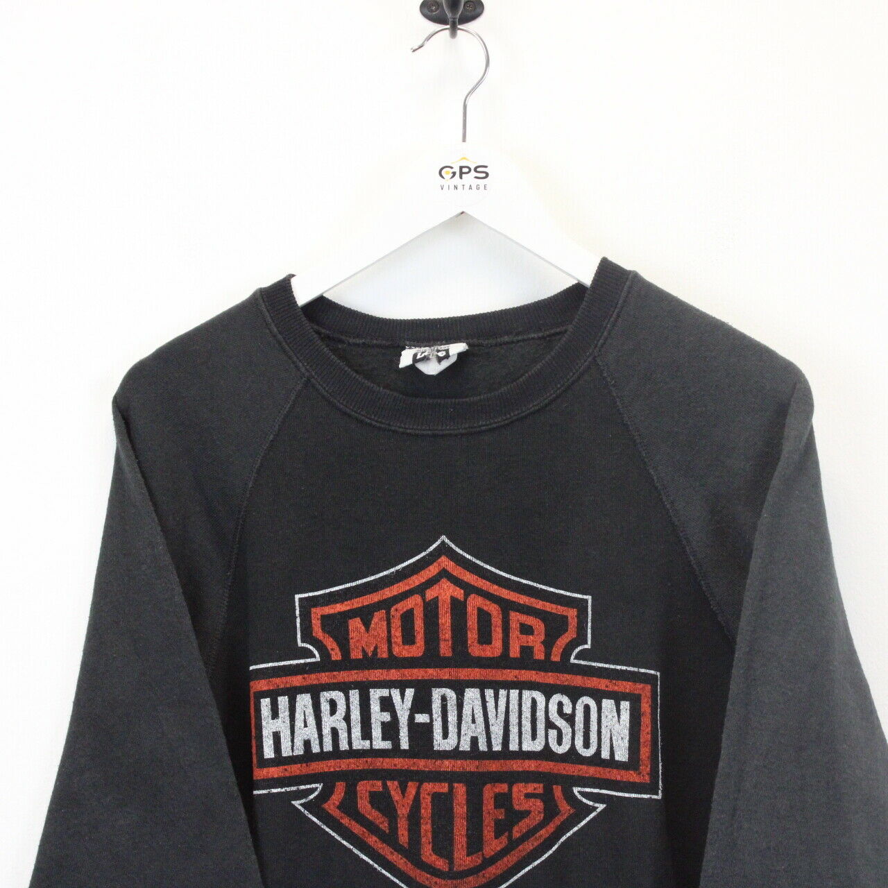 HARLEY DAVIDSON 90s Sweatshirt Black Medium GPS Vintage