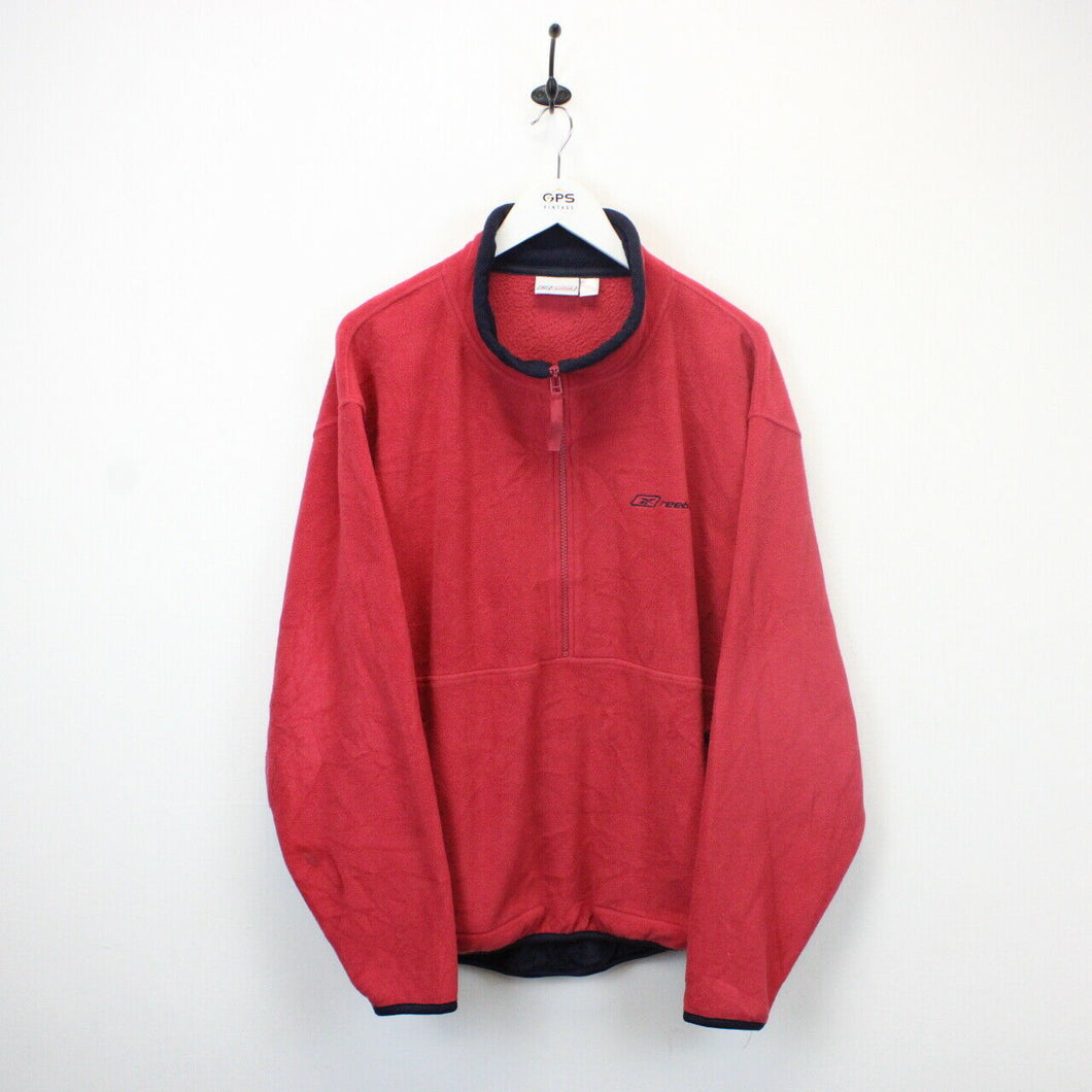 REEBOK 90s 1/4 Zip Fleece Red | Large