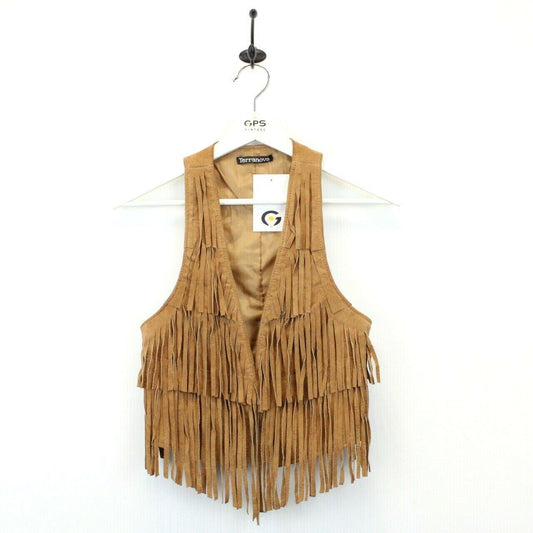 Womens 90s Suede Western Vest Brown | XS