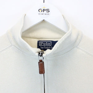 RALPH LAUREN 1/4 Zip Sweatshirt Beige | Medium