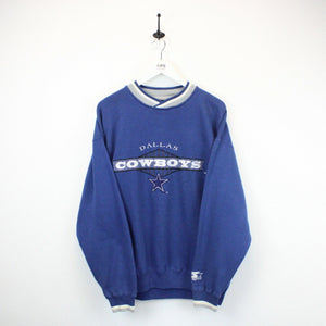 NFL STARTER 90s Dallas COWBOYS Sweatshirt Blue | Large