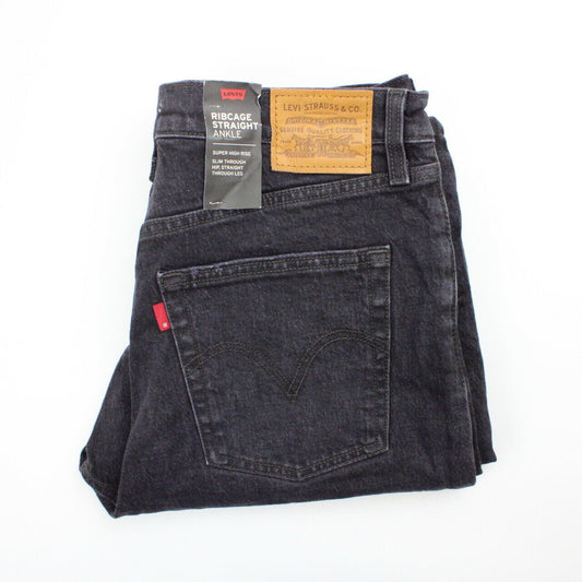 Womens LEVIS Ribcage Jeans Black Charcoal | W31 L27