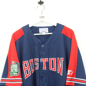 MLB 90s STARTER Boston RED SOX Jersey Navy Blue | XXL