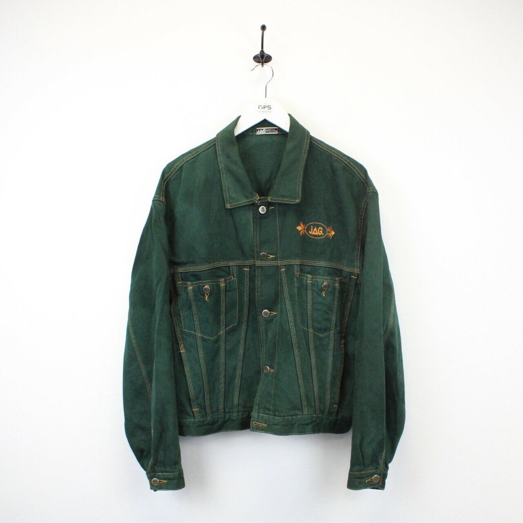 90s Denim Jacket Green | Large