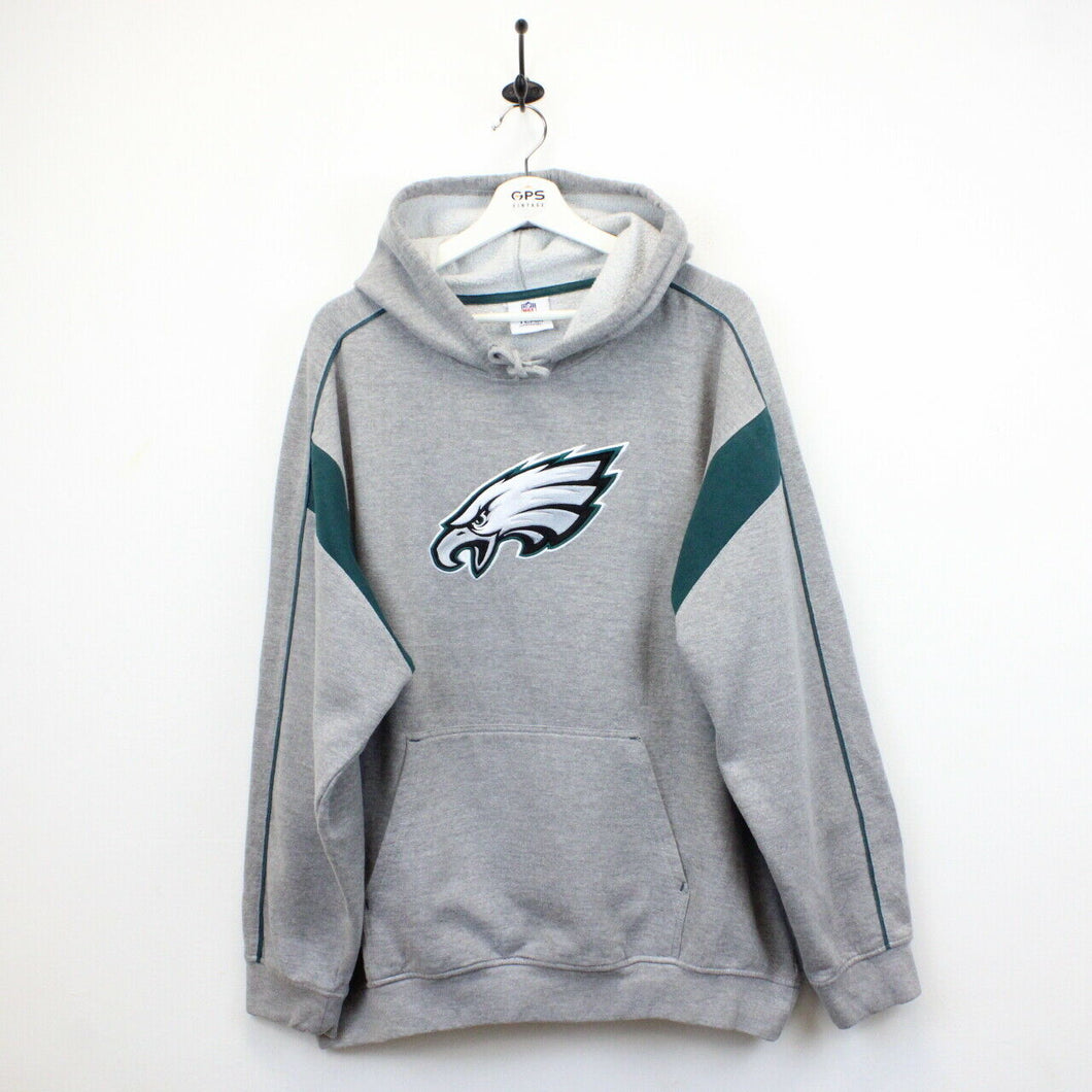 NFL 00s Philadelphia EAGLES Hoodie Grey | XL