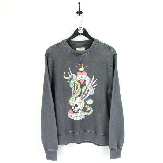 Mens ED HARDY 00s Sweatshirt Grey | Medium