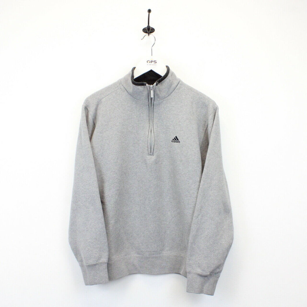 ADIDAS 1/4 Zip Sweatshirt Grey | Medium