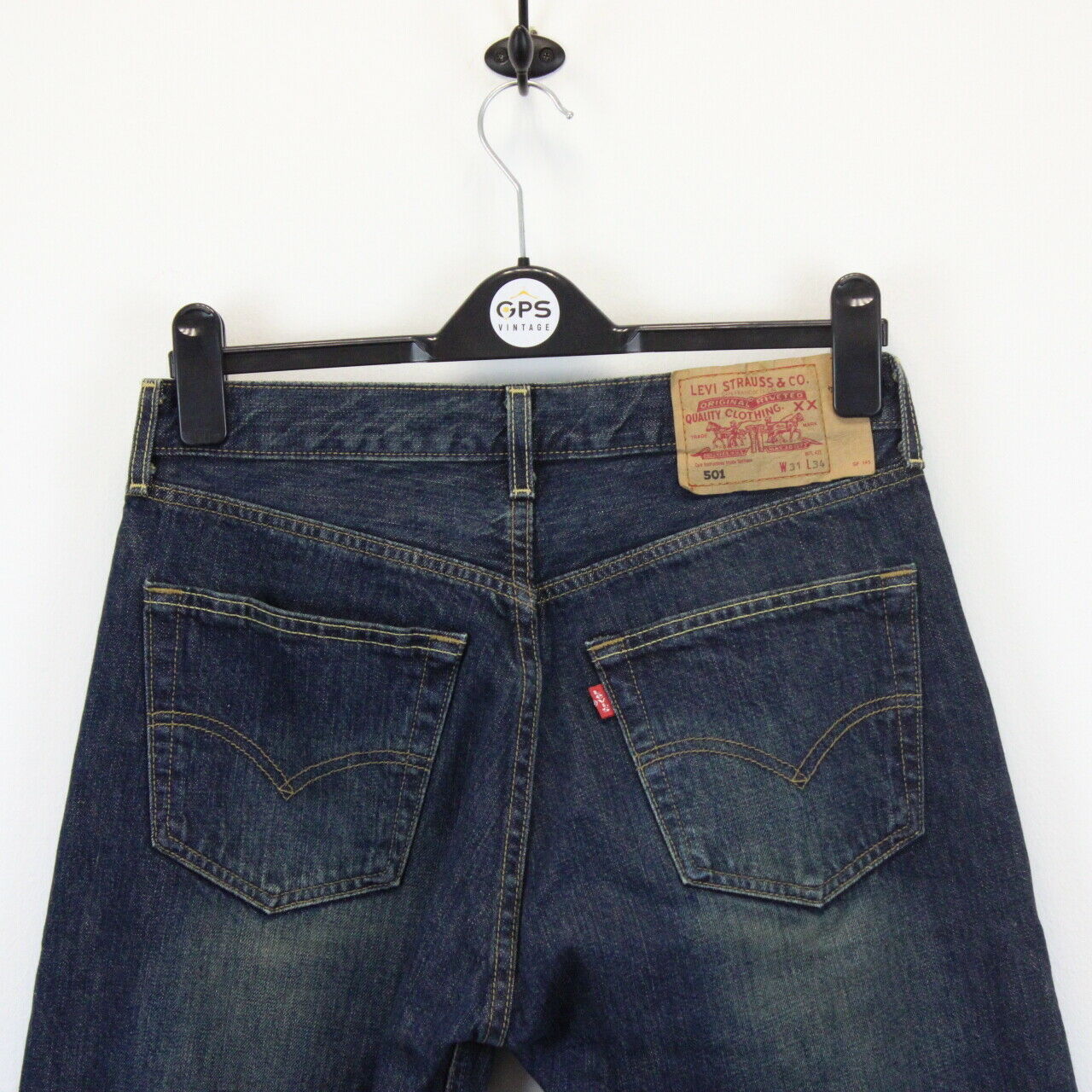 LEVIS 501 Jeans Dark Blue W31 L34 GPS Vintage