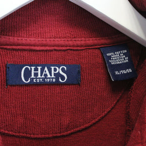 CHAPS 1/4 Zip Knit Sweatshirt Red | XL