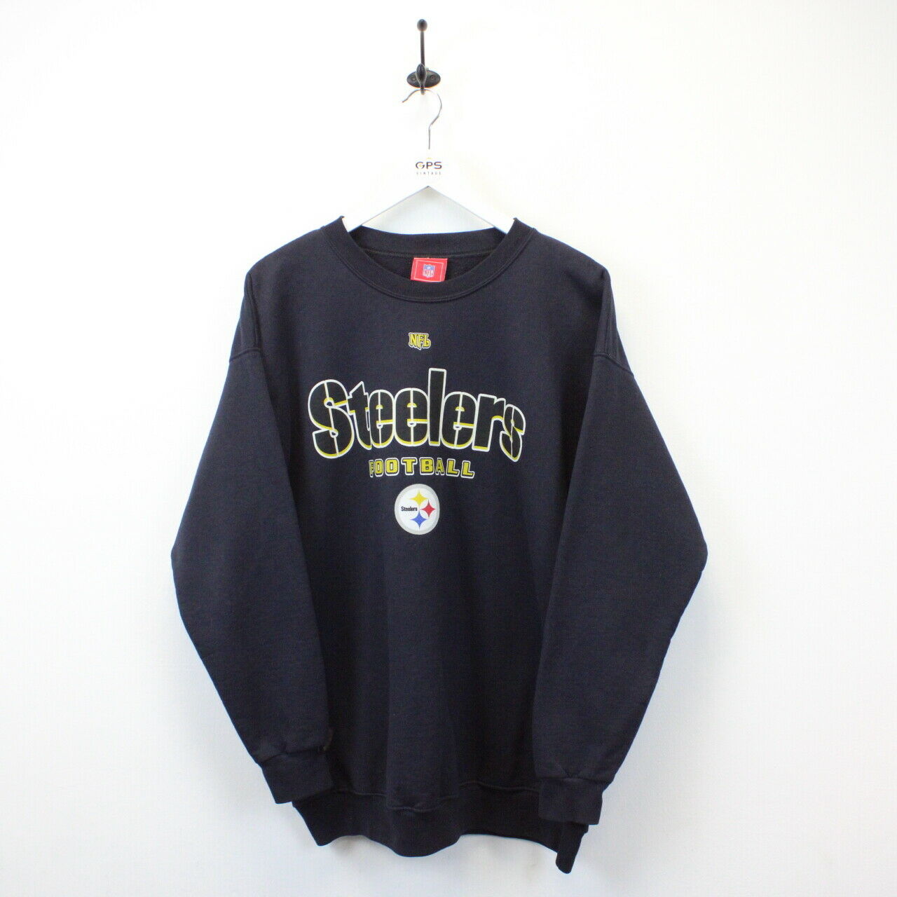 NFL 00s Pittsburgh STEELERS Sweatshirt Navy Blue | Large