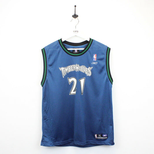 NBA REEBOK 90s Minnesota TIMBERWOLVES Jersey Blue | Small