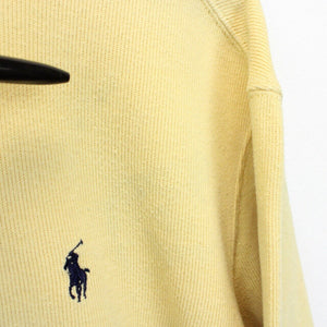 RALPH LAUREN 90s 1/4 Zip Sweatshirt Yellow | Medium