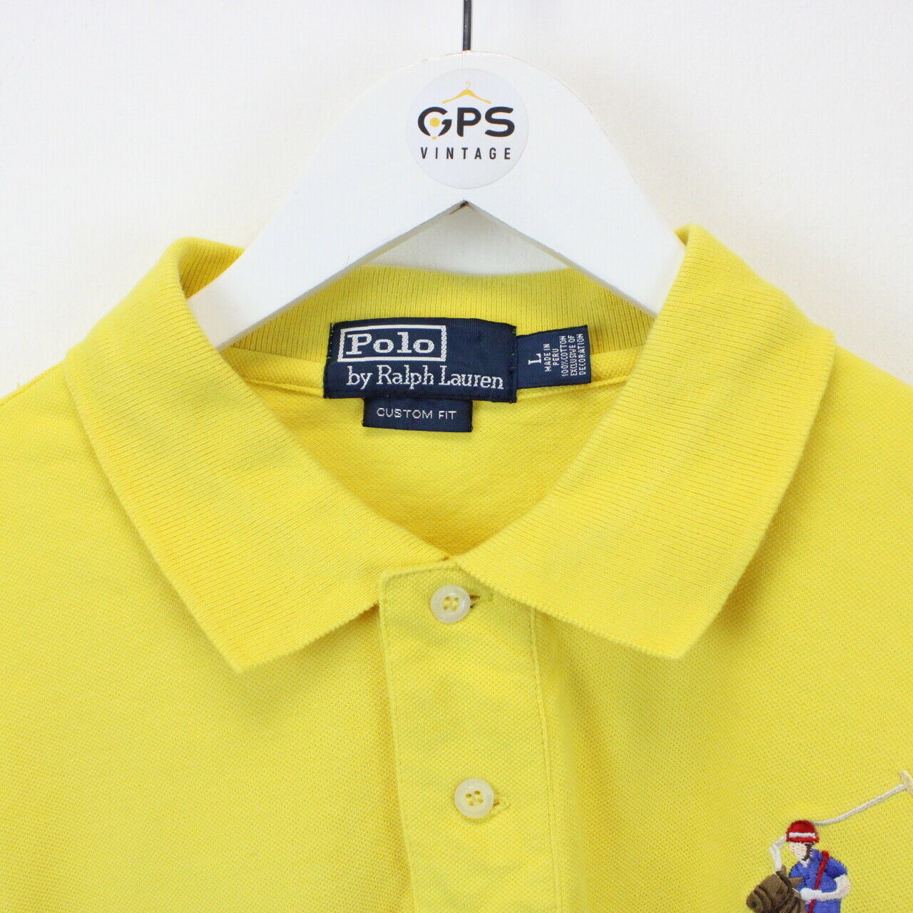 RALPH LAUREN Polo Shirt Yellow | Large