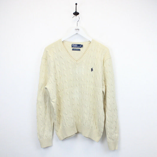 RALPH LAUREN Knit Sweatshirt Cream | Large