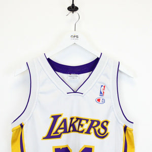 Vintage CHAMPION LA LAKERS Jersey White | Medium