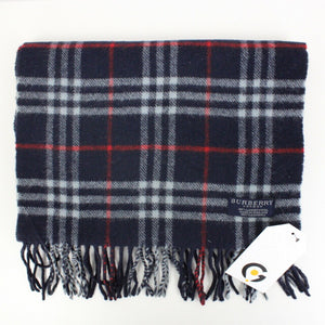 BURBERRY 00s Nova Check Scarf | Navy Blue