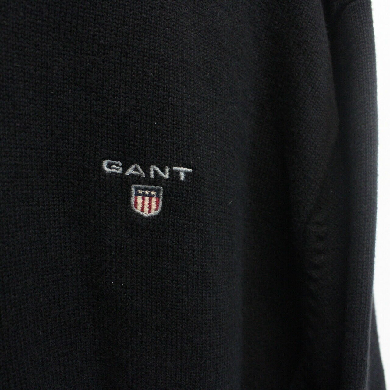 GANT 00s 1/4 Zip Knit Sweatshirt Black | Large