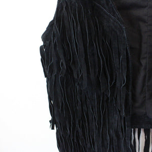 Womens Suede Vest Black | Small