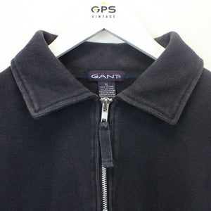 GANT 00s 1/4 Zip Knit Sweatshirt Navy Blue | XL