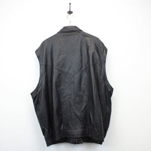 90s Leather Biker Jacket Black | XXL