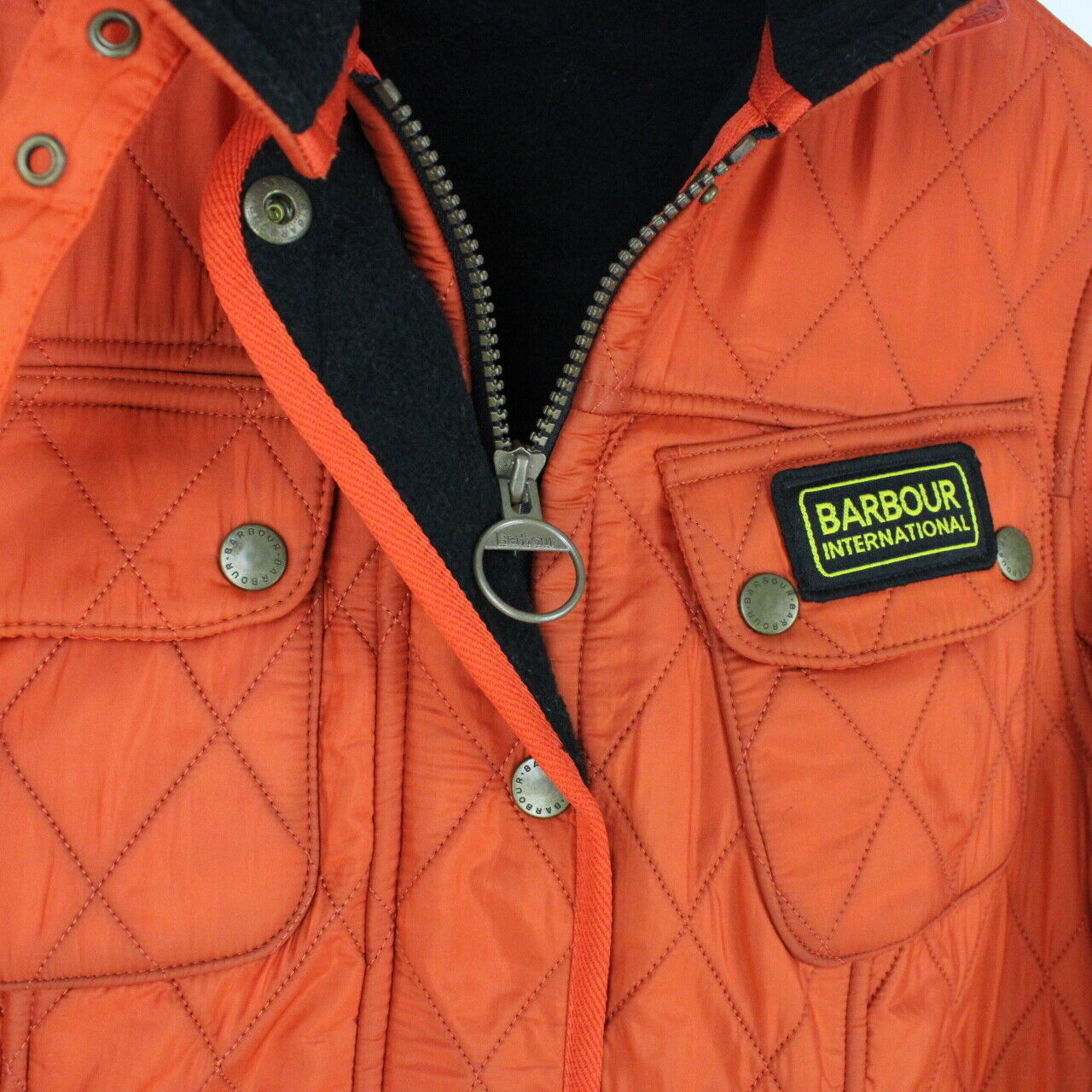 Orange barbour jacket on sale