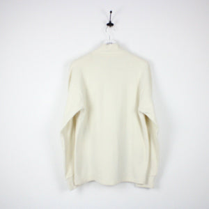 GIORGIO ARMANI 1/4 Zip Knit Sweatshirt Beige | Medium